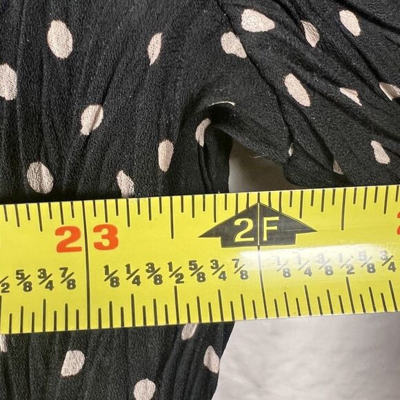 Vintage Y2K Le Grange Sz XL Button-Up Top Crinkle Polka Dot Bell Grunge Coquette - Picture 6 of 6